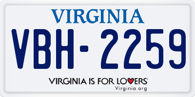 VA license plate VBH2259