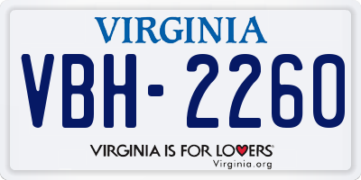 VA license plate VBH2260