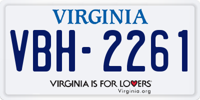 VA license plate VBH2261