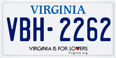 VA license plate VBH2262