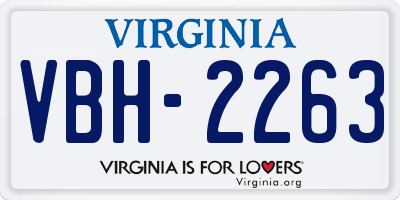 VA license plate VBH2263
