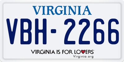 VA license plate VBH2266