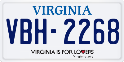 VA license plate VBH2268