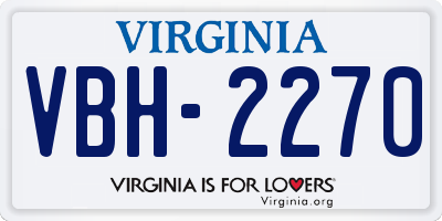 VA license plate VBH2270