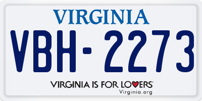 VA license plate VBH2273