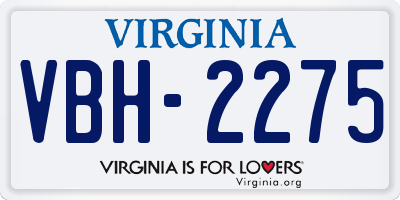 VA license plate VBH2275