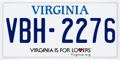 VA license plate VBH2276