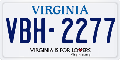 VA license plate VBH2277