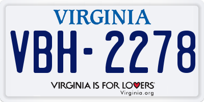 VA license plate VBH2278