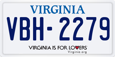 VA license plate VBH2279