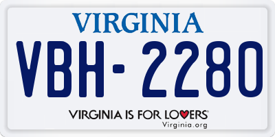 VA license plate VBH2280