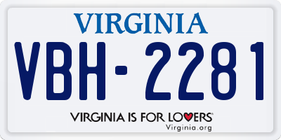 VA license plate VBH2281