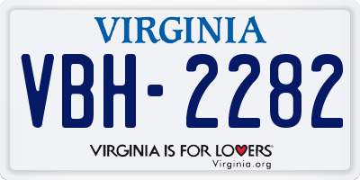 VA license plate VBH2282