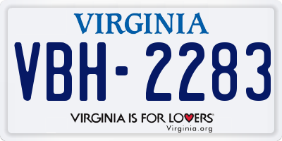 VA license plate VBH2283