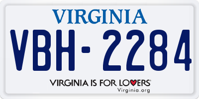 VA license plate VBH2284