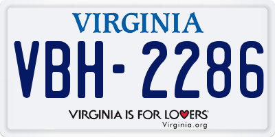 VA license plate VBH2286