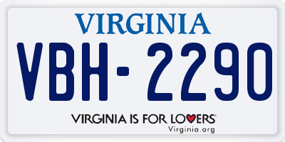 VA license plate VBH2290