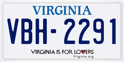 VA license plate VBH2291