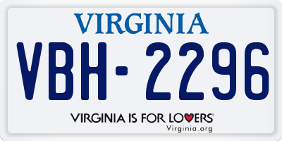 VA license plate VBH2296