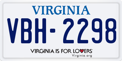 VA license plate VBH2298