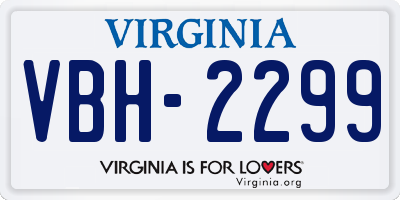 VA license plate VBH2299