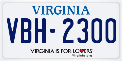 VA license plate VBH2300