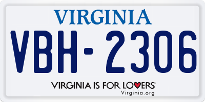 VA license plate VBH2306