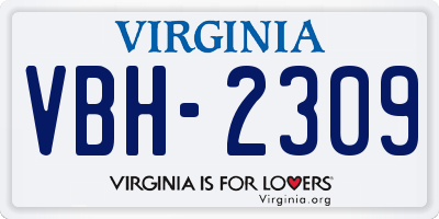 VA license plate VBH2309