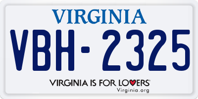 VA license plate VBH2325