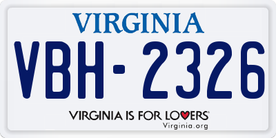 VA license plate VBH2326