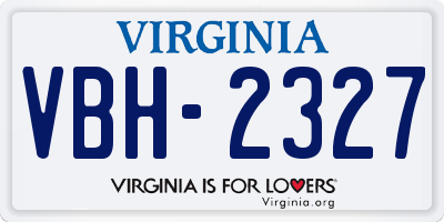VA license plate VBH2327