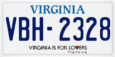 VA license plate VBH2328