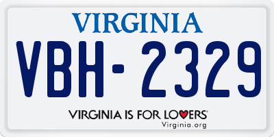 VA license plate VBH2329