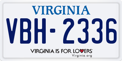 VA license plate VBH2336