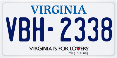 VA license plate VBH2338