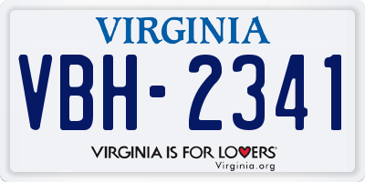 VA license plate VBH2341