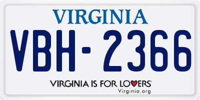 VA license plate VBH2366