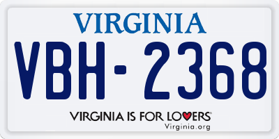 VA license plate VBH2368