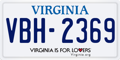 VA license plate VBH2369