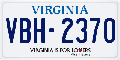 VA license plate VBH2370