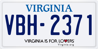 VA license plate VBH2371