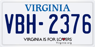 VA license plate VBH2376