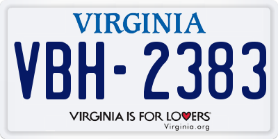 VA license plate VBH2383