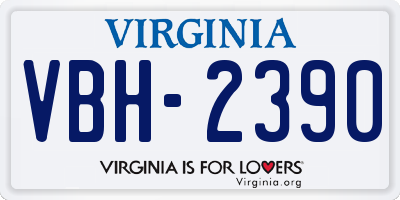 VA license plate VBH2390