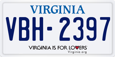 VA license plate VBH2397