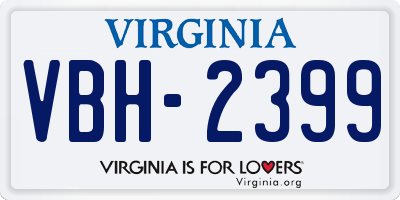 VA license plate VBH2399