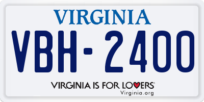 VA license plate VBH2400