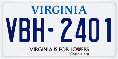 VA license plate VBH2401