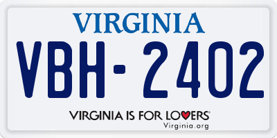 VA license plate VBH2402