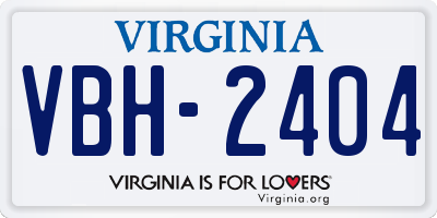 VA license plate VBH2404